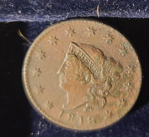 1818 US American Matron Head Very Good/Fine Large Cent Cover