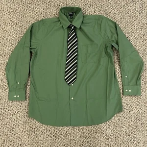 Crofts Barrow Dress Shirt & Tie Combo Mens Classic Fit Long Sleeve Button Down - Picture 1 of 14