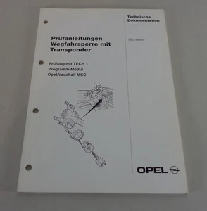 Manual de Taller Instrucciones de Inspección Opel Monterey Inmovilizador Con - Imagen 1 de 1
