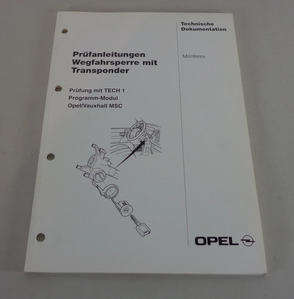 Manual de Taller Instrucciones de Inspección Opel Monterey Inmovilizador Con - Imagen 1 de 1