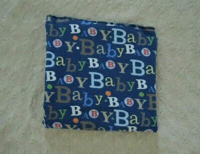 Manta de recepción de bebé Circo azul letras palabra franela lunares marrón naranja Foto 1 de 4