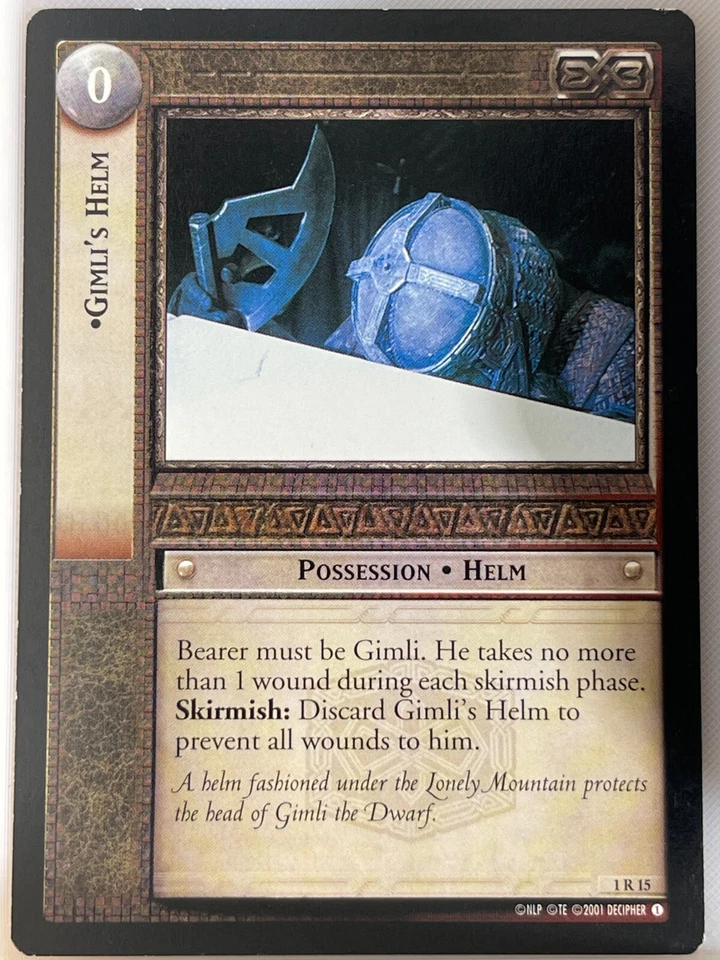 LORD OF THE RINGS TCG FELLOWSHIP 1R15 GIMLI'S HELM ex - Image 1 of 1