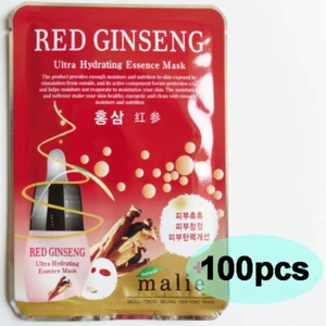 100pcs MALIE RED GINSENG Face Mask Packs Sheet Moisture Nourishing EXPRESS SHIP - Picture 1 of 7