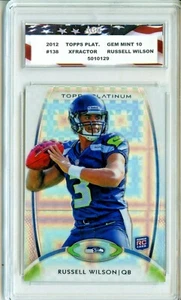 2012 Topps Platinum Xfractor #138 Russell Wilson Rookie Card AGC 10 Gem Mint - Picture 1 of 2