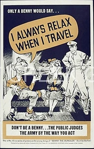 WWII Poster, "I ALWAYS RELAX WHEN I TRAVEL" Art Print on 11x14" 22824 - Picture 1 of 1