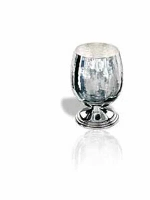 Bicchiere da liquore cognac argentato argento stile martellato - Immagine 1 di 2