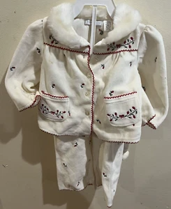First Impressions 6-9 Months Baby Girl Christmas Holiday Outfit w/head band RARE - Picture 1 of 4