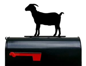Goat Silhouette Mailbox Topper / Sign - Made in USA - Powder Coated Steel - Foto 1 di 1