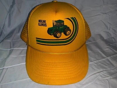 Raro De Colección Años 80 Moline IL EE. UU. Mohr's Malla John Deere Verde Tractor Camionero Sombrero Gorra Foto 1 de 4