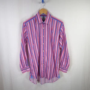 Joseph Turner Shirt Mens 15.5 33R Pink Blue Red Stripes - Picture 1 of 6