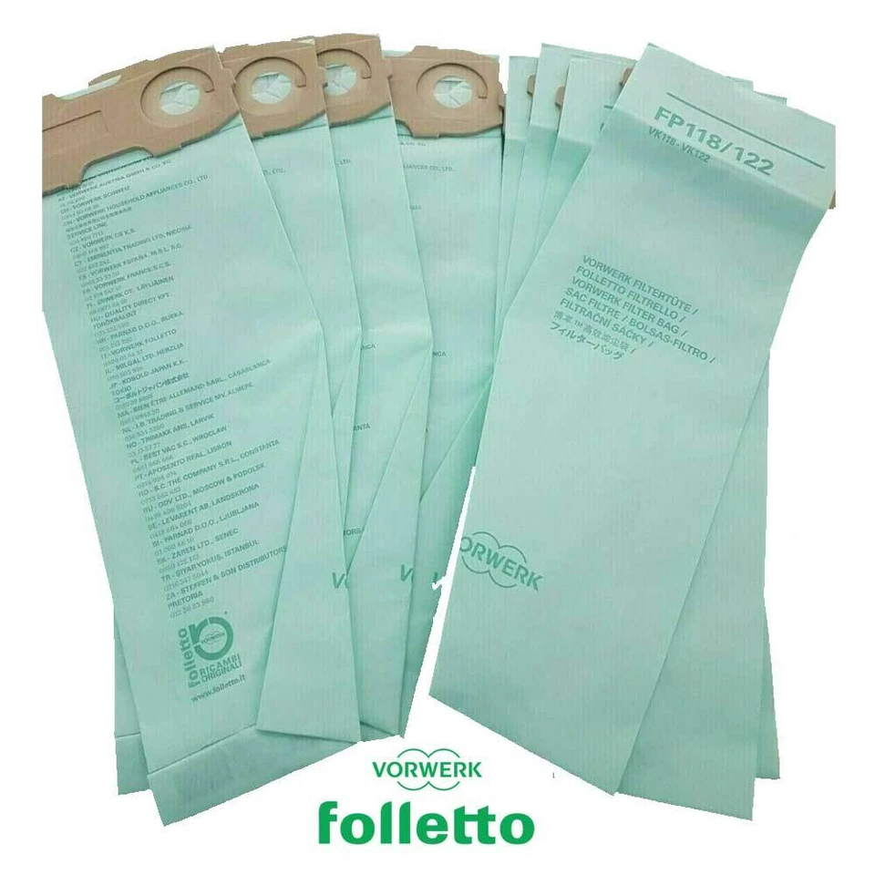 Sacchetti Originali Vorwerk Folletto Vk 120 122 122 8 Sacchi