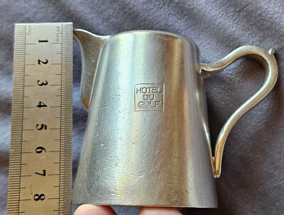 Argenterie d' hôtel : Pot à lait en métal argenté " HOTEL DU GOLF " - Photo 1/4