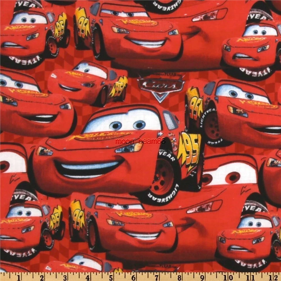 33 Inches Disney Pixar Cars McQueen 95 Packed Red Cotton Fabric Car - Image 1 of 1