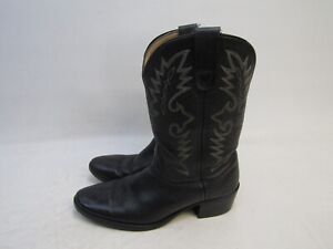 Dan Post Youth Size 5.5 D Black Leather Cowboy Western Boots