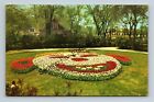 Postcard Lilacia Park Lombard Illinois Clown Face out of Flowers