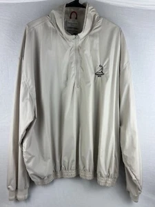 Izod Club International Tour XXL Cream Windbreaker 1/4 Zip Men’s Pullover - Picture 1 of 14