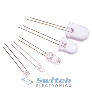 Ultra Bright 1.8mm 3mm 5mm 8mm 10mm LED Diodes Clear Lens Constant Flashing - Picture 1 of 1