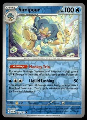 SV04: Paradox Rift #042/182 Simipour Pokemon Card - Image 1 of 2