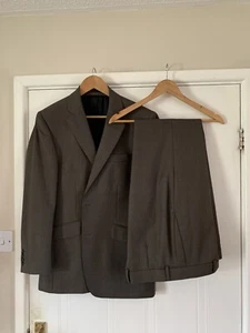 Racing Green Two Piece Suit Grey Small Check 38R 34S Peaky Blinders Style VGC - Picture 1 of 22