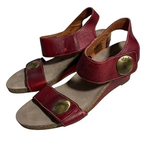 Sandalias al Tobillo Taos Talla 11 Cuña Rojo Correas de Cuero Mujer EU 41 Zapatos Carrusel 2 - Imagen 1 de 9