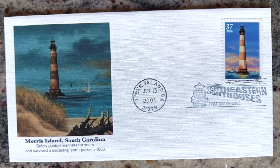 Faro Morris Island Carolina del Sur 2003 Fleetwood Cachet FDC UNADR Foto 1 de 1