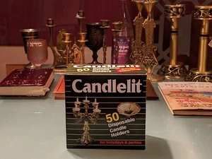 ZWEI (2) 50er Pack Kerzenleuchter Schabbat Sabbat Schabbat Kerzenständer Schutzfolie - Bild 1 von 12