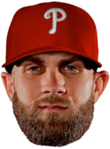 BRYCE HARPER 2021 MVP Philadelphia Phillies -Big Head Window Cling Decal Sticker - Picture 1 of 1