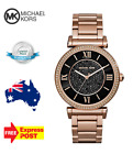 New Michael Kors Catlin Mk33356 Rose Gold/black/crystal Womens Quartz Watch