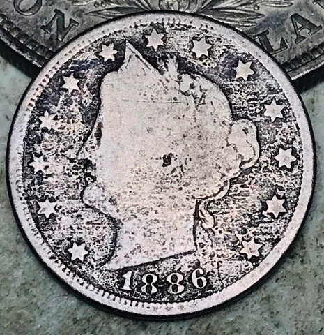 1886 Liberty V Nickel 5 Cents 5C Ungraded Key Date Choice US Type Coin CC16570 Cover