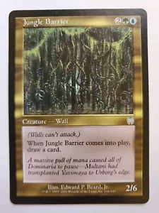 MTG Magic The Gathering Card Jungle Barrier Creature Wall Green Blue Apolcalypse - Picture 1 of 2