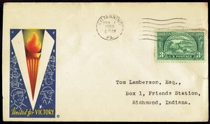 Patriotic WWII United for Victory posted 1950 Minkus Event Cover ev19500201-1 - Picture 1 of 2