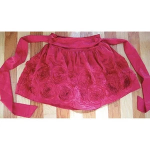GIRLS MY MICHELLE RED TAFFETA PARTY HOLIDAY CIRCLE POUFY SKIRT RIBBON ROSES M - Picture 1 of 6