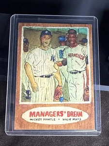 2025 Topps Shoebox Treasures X Andy Friedman Mickey Mantle & Willie Mays 100 - Picture 1 of 2
