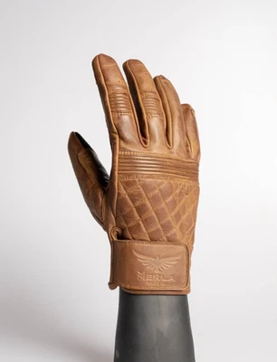 Guantes de moto de cuero Merla Moto marrón acolchado patrón TALLA GRANDE  Foto 1 de 4