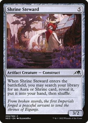 (4x FOIL) SHRINE STEWARD - Kamigawa: Neon Dynasty – MTG Magic the Gathering Card - Image 1 of 4