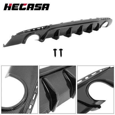 For Chrysler 300 SRT 15-23 Carbon Exhaust Shark Fins Rear Bumper Lip Diffuser Foto 1 de 4