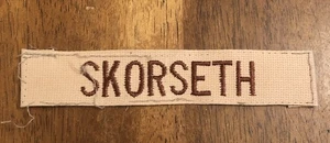 Militär Namensschild Aufnäher (Skorseth) - Bild 1 von 2