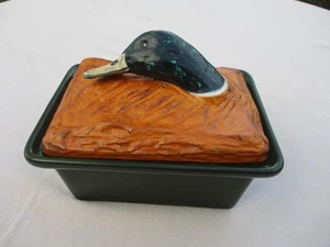 ANTIQUE FRENCH RARE PILLIVUYT PORCELAIN COVERED TUREEN DUCK HEAD PATE EN CROUTE - Picture 1 of 13