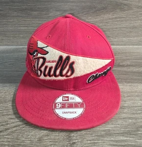  VTG.New Era 9FIFTY Chicago Bulls Pennant Logo Snapback Hardwood Classic Cap Hat - Picture 1 of 7