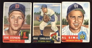 1953 Topps Baseball Card Lot All HIGH NUMBERS 3 Different G/VG - Picture 1 of 1