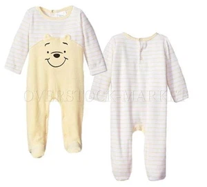 NEW! DISNEY BABY BOYS & GIRLS ONE PIECE VELOUR FOOTED SLEEPER! SO SOFT! VARIETY - Picture 1 of 4