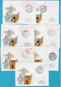 BRAZIL 7 covers 1981 Rio de Janeiro with post office machine labels - Picture 1 of 2