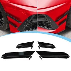 Glossy Front Bumper Side Guards Spoiler Cover For Corvette C8 Stingray Z51 20-24 - Picture 1 of 16