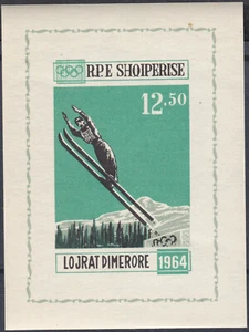 ALBANIA MNH 1963 Imperf Hoja Bloque Mi. 21 Olimpiadas Invierno Innsbruck 1964 - Imagen 1 de 1