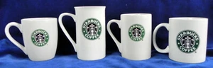 4 Starbucks Coffee Cups, White Ceramic, Green Mermaid Logo 2009-13 Mugs, Exc. - Picture 1 of 10