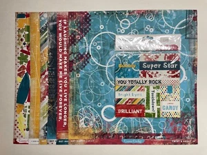 COSMO CRICKET "GET HAPPY" 12 X 12 DS HEAVY PAPERS AND CARDSTOCK STICKERS - Picture 1 of 15