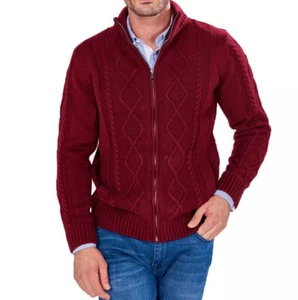 Men’s Auden Cavill zip up sweater Bordeaux - Picture 1 of 9