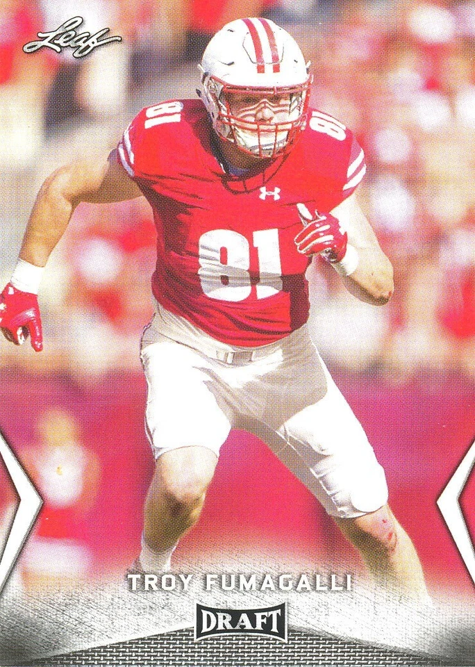 LEAF-DRAFT Troy Fumagalli RC 49ERS BRONCOS Wisconsin BADGERS - Image 1 of 1