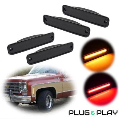 Marcador lateral LED para 75-80 Chevrolet C10 C20 73-80 GMC Chevy Pickup Blazer Jimmy Foto 1 de 4