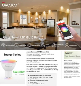 6Pack 5W/500Lumen GU10 RGB+Cool+Warm White Color Smart Led Bulb Alex Google Assi - Picture 1 of 10